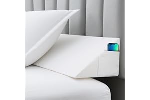 DECMAY King Size Bed Wedge Pillow for Headboard, Bed/Mattress Gap Filler, Headboard Wedge Pillow, Triangle Bolster Pillow Wedge, Close The Gap (0-7'') for Headboard and Mattress, White, 76''*10''*7''