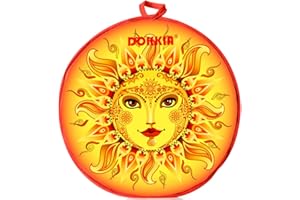 DOKKIA Tortilla Warmer 12 Inch Insulated Pouch - Microwave Use Fabric Cloth Bag to Keep Taco Food Warm and Fresh (12 Inch, Sunburst Mayan Aztec Boho Paisley Mandala)