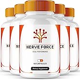 Nerve Force Neuropathy Supplement Capsules, Nerve Force for Neuropathy & Brain Health Supplement Pills - Advanced Nootropic Support Pills, NerveForce Cognitive Health & Function Reviews (5 Pack)