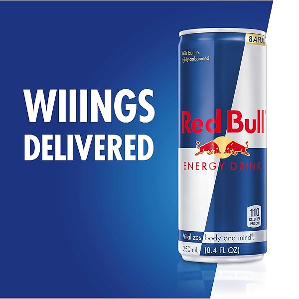 RED BULL ENERGY DRINK WITH 80MG CAFFEINE PLUS TAURINE & B VITAMINS, 8.4 FL OZ, PACK OF 12 CANS