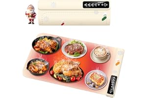 BXJUW Warming Mat for Food,Food Warming Mat,24X15 Inch Portable Electric Warming Trays for Food,Heating Fastly in 10s,4 Temperature Levels,for Parties Buffet,Dining and Hosting