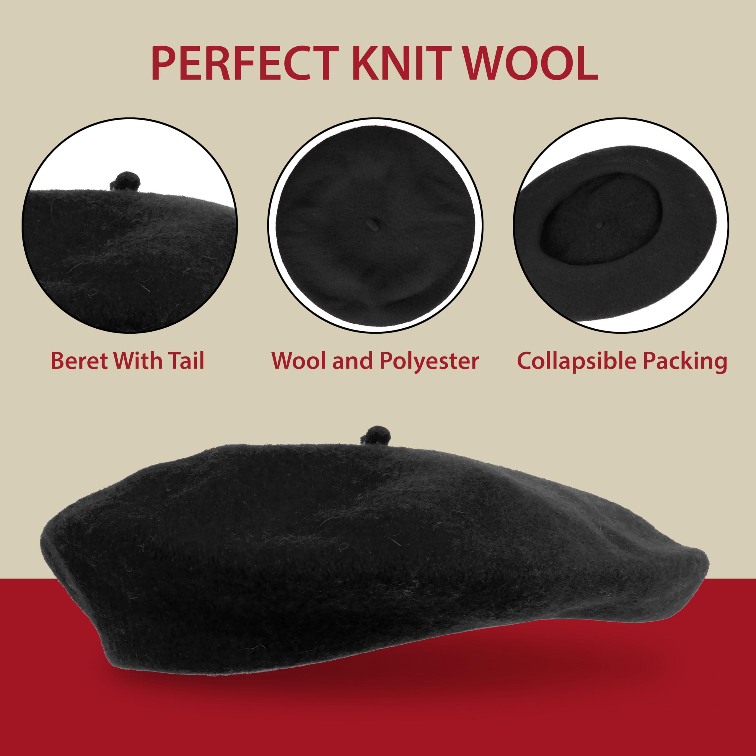 Vintage French Hats Stylish Wool For Adults For