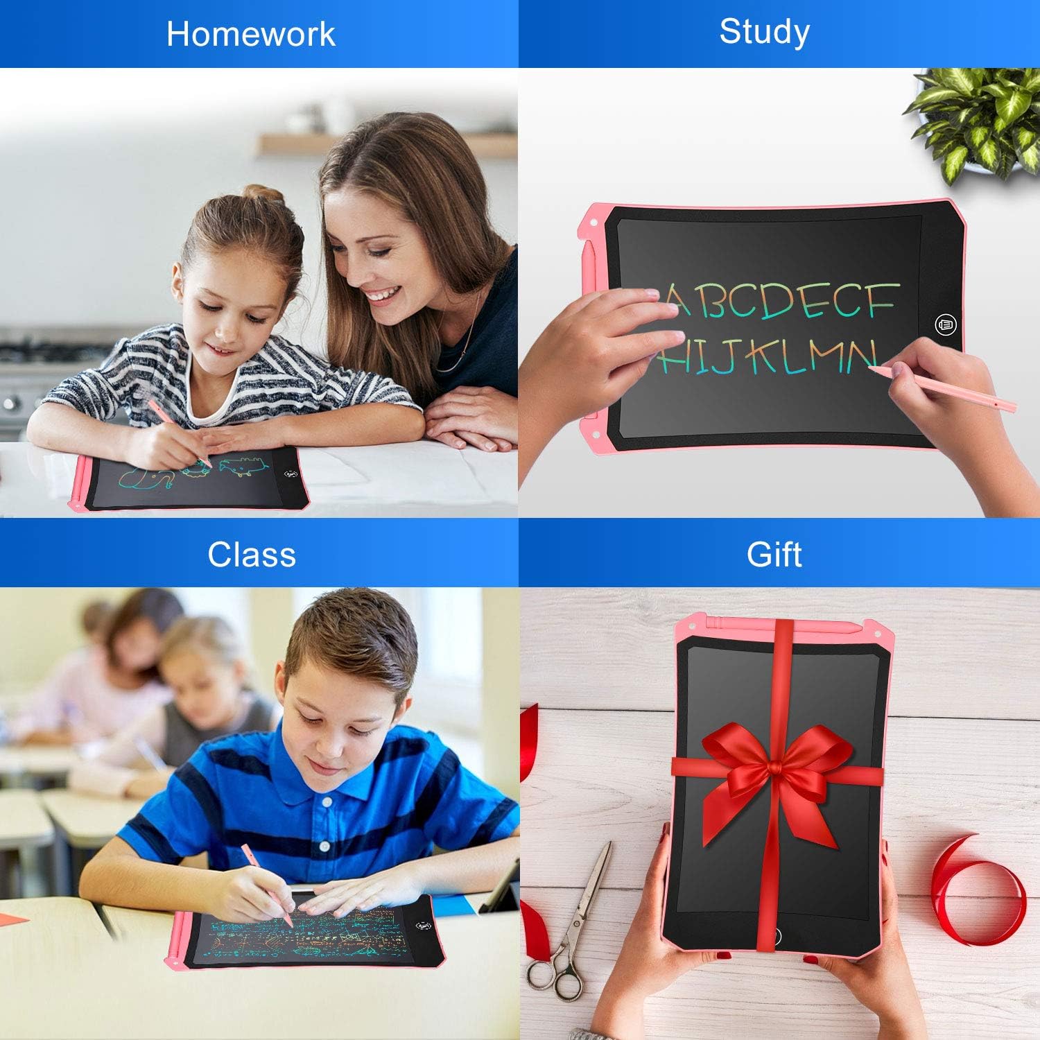 Newest LCD Writing Tablet, Electronic Digital Writing &Colorful Screen Doodle Board, Cimetech 8.5-Inch Handwriting Paper Drawing Tablet Gift for Kids and Adults at Home,School and Office (Pink): Computers & Accessories