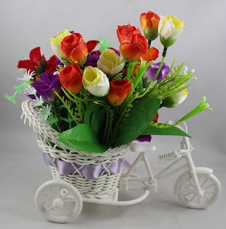 Buy Odishabazaar Vase Cycle Shape Flower Pot With Flowers Flower