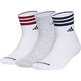 adidas mens Cushioned High Quarter Socks (3 Pairs) Durable & Comfortable