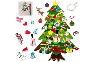 BCBU Montessori Felt Christmas Tree for Toddlers DIY Felt Christmas Tree Set with 32 Ornaments for Kids Toddlers Home Wall Hanging Felts Christmas Craft Kits Xmas Decoration Party Supplies