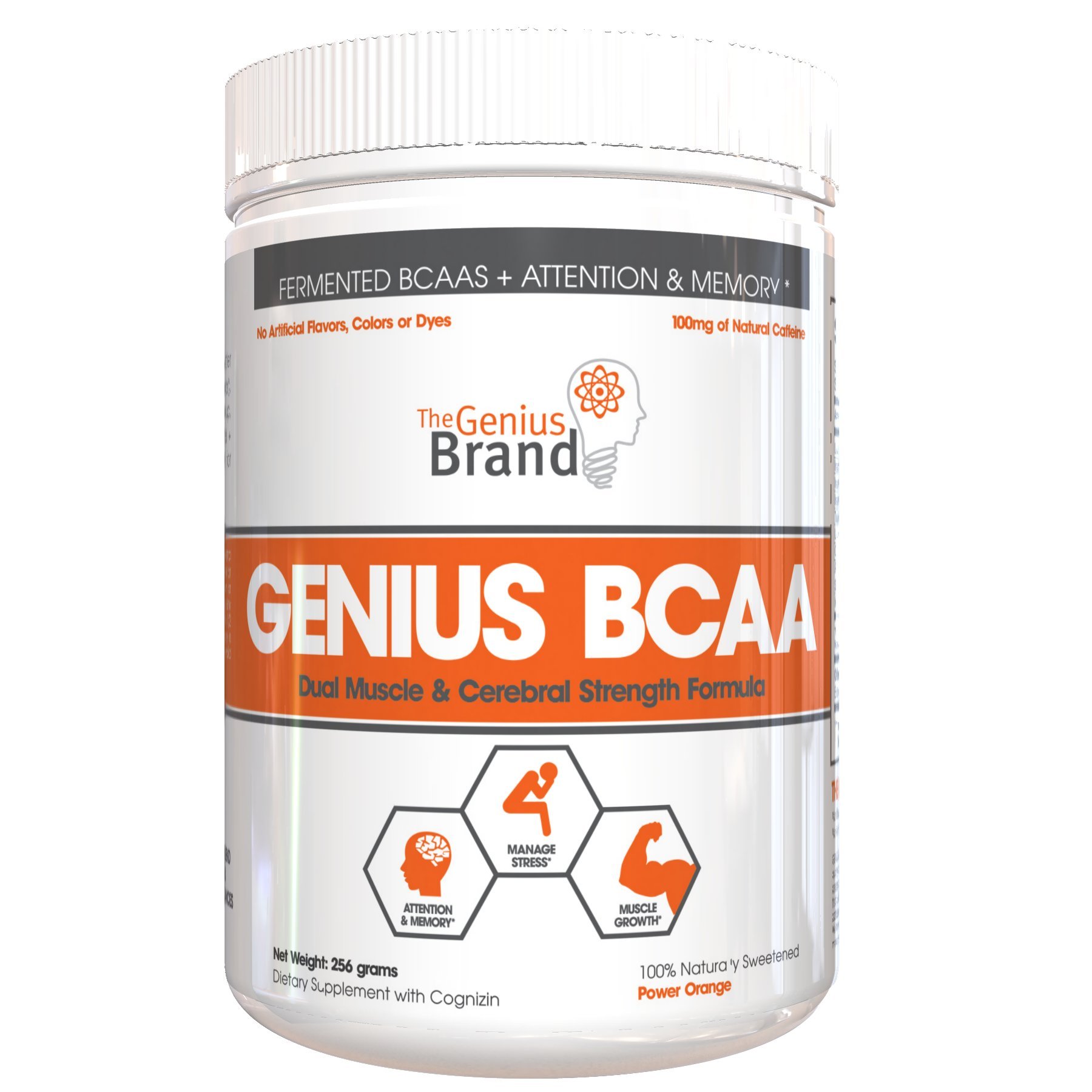 GENIUS BCAA Powder with Focus & Energy Multiuse Natural Vegan