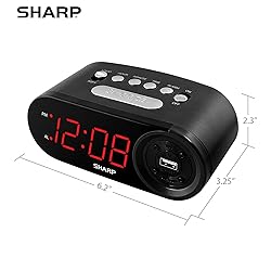 Sharp Digital Easy to Read Alarm Clock with 2 AMP