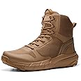 NORTIV 8 Men's Military Tactical Boot Lightweight Comfortable Boots for Work All Day Side Zipper Motorcycle Combat Hiking Boots 8 Inches Metrostrike