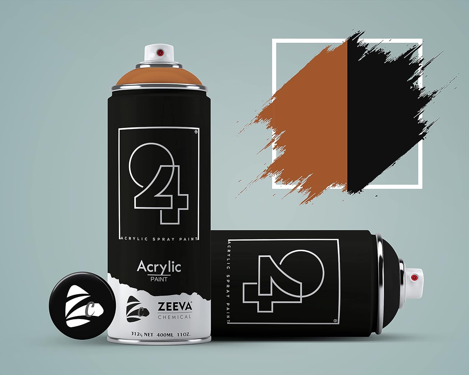 24 Acrylic Wood Brown & Black Glossy Spray Paint 400 ml (Pack of 2