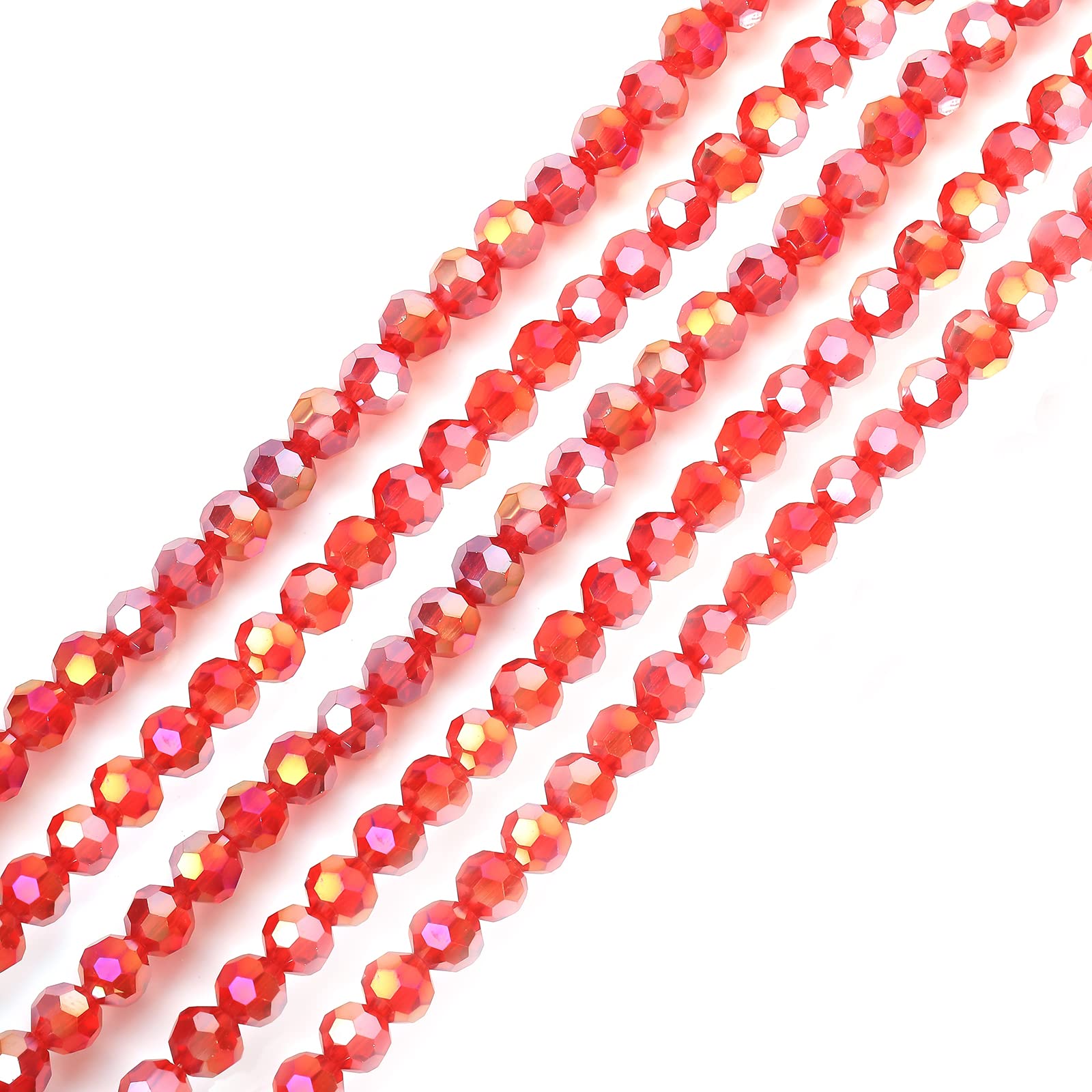 Photo 1 of 2 Strands 6mm AB Crystal Beads Cube Rondelle Beads Crystal Loose Spacer Beads Vertical Hole Crystal Beads Crystal Beads for DIY Craft Garlands Jewelry Making Party Tree Decor (AB Color),Siam