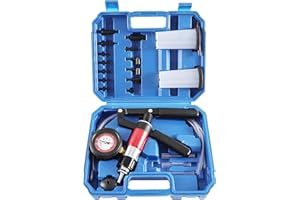 ZEAJSRU 2 in 1 Handheld Vacuum Pump Brake Bleeder Kit for Motorcycle 16 pcs Brake System Bleeding Tools with Gauge Adapters Automotive Brake Fluid Bleeding Set for Bike Car Truck (23pc)