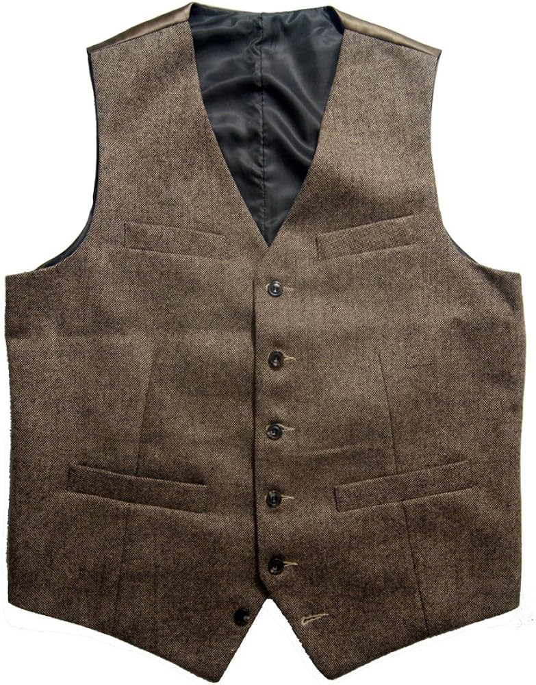 Tailorsun Vintage Mens Slim Fit Tweed Vest Brown Kids Size Also Available At Amazon Men S Clothing Store