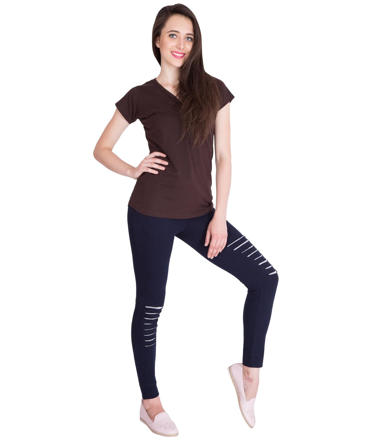 american-elm women's navy blue cotton designer track pants