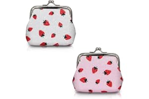 WisePoint 2pcs Sparkling Kiss Lock Coin Purse for Women and Girls, Cute Change Purse Mini Coin Pouch Wallet for Coin, Change,
