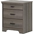 South Shore Versa Nightstand with 2 Drawers and Charging Station, Gray Maple, 16.38 in x 23 in x 27.75 in
