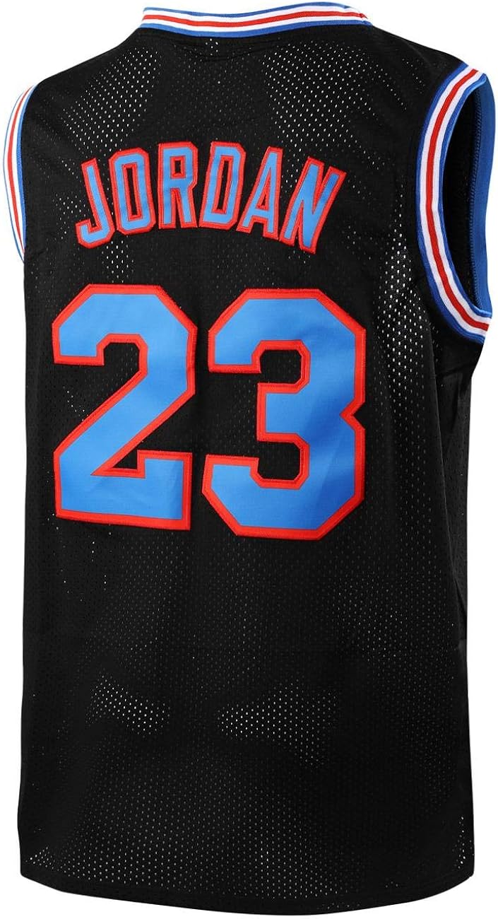 Men's 23# Basketball Jersey Space Movie Jersey 90S Hip Hop Clothing for Party White/Black/Rad S-XXXL: Clothing