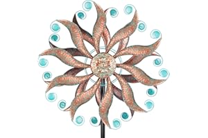 VEWOSTAR 20” Dia Wind Spinners for Yard and Garden Large Wind Spinner Outdoor Decor Metal Windmill Kinetic Wind Sculptures & Spinners for Patio Lawn Decor(85.4”H*20”W)