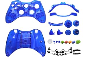 OSTENT Replacement Case Shell & Buttons Kit for Microsoft Xbox 360 Wireless Controller Color Blue