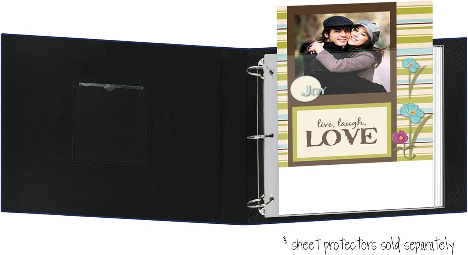 Pioneer Photo Albums Fabric Frame 3-Ring Scrapbook, 12"x12", Cobalt Blue