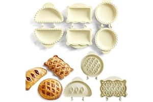 Zheigaoxea Classic Mini Hand Molds, 3 Fall Shapes Mini Molds, One Press Autumn Cottage Pie Set for DIY Baking, Dough Presser 