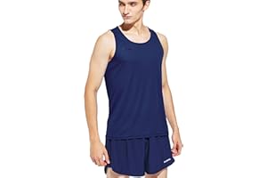 TLRUN Men's Running Tank Top Ultra Lightweight Marathon Singlet Shirts Dry Fit Workout Sleeveless T-Shirt