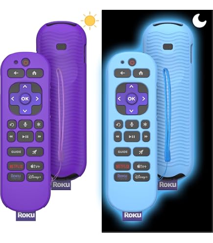 Schutzhülle Für Roku Voice Remote Pro (2. Edition) – Silikon, Leuchtend, Mit Handschlaufe, 3er Set