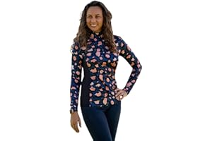 EQUESTRIAN ARTISANS Equestrian Sun Shirt for Women -Ladies Long Sleeve Horseback Riding Base Layer Shirt - English and Dressage Horse Riders Gift