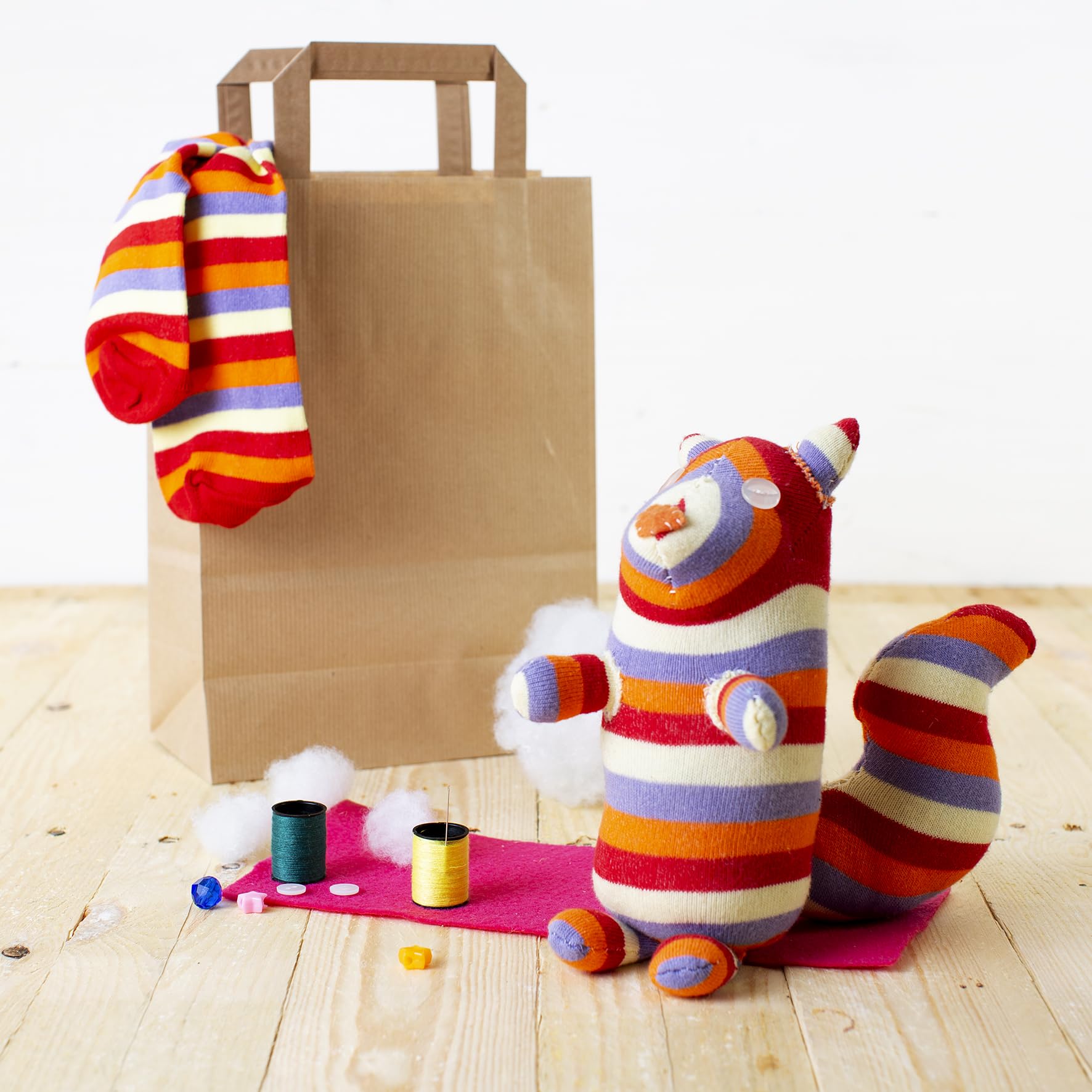 Sock Squirrel Craft Kit - Complete Craft Kit to Create Your Own Squirrel