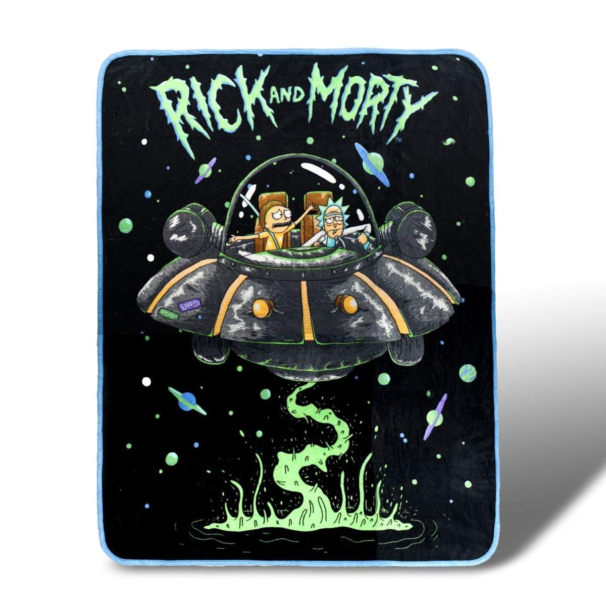 RICK AND MORTY Fresh Start Fleece Throw Blanket 45 x 60 Inches