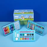 Bluey 52pc Kids Art Stationery Set Watercolour Felt Pens Crayons Pencils Travel view 5