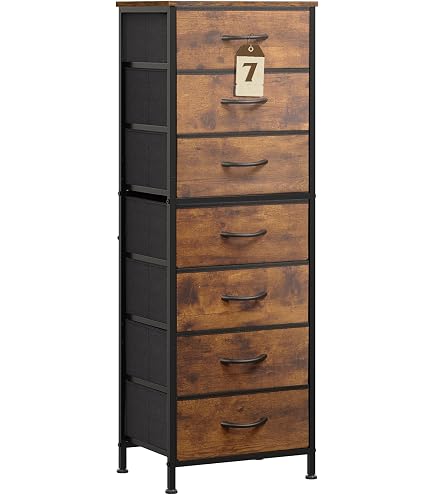 46 inch long dresser IdealHouse Fluted 5 Drawer Dresser - 46 Inch Tall Wooden Dresser with Golden Metal Handles - Curved Profile Design