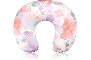HNHUAMING Nursing Pillow Cover for Girls Boys, Baby Breastfeeding Pillow Cover Stretchy Removable Feeding Pillow Case for Newborns, Ultra Soft and Comfortable Nursing Slipcover, Stylish Floral