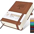 Ansopu Lined Journal Notebook -365 Pages A5 Thick for Writing Men Women, College Ruled Notebook, Hardcover Leather Journal, Daily Work, Note Taking, 100Gsm Paper ( 5.75in X 8.38in Brown)
