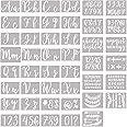 Stencils for Painting, 45 Pack, 8.27x5.51 Inch, Reusable Calligraphy Letter Stencils Kit with 3 Alphabet Sets and Numbers, Symbols and Signs, Alphabet Stencils for Arts Crafts Painting Wood
