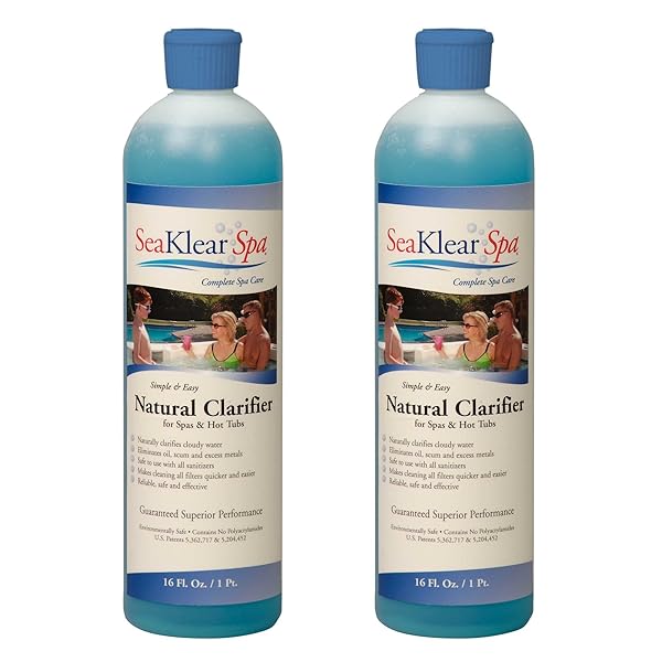 SEA KLEAR SKSBP-02 NATURAL CLARIFIER FOR SPAS AND HOT TUBS (2 PACK), 1 PINT
