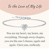 GAVU 925 Sterling Silver Heart Bracelet for Women, Dainty Silver Bracelet for Women