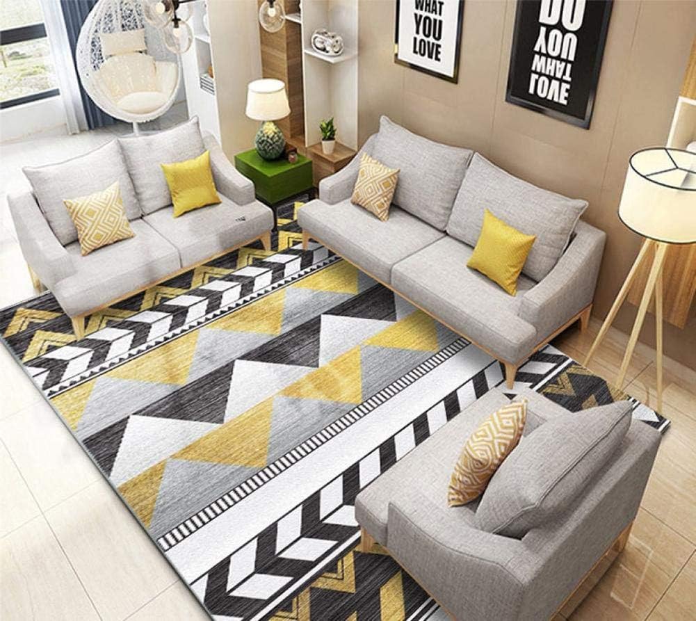 GJXY The Rug House mustard yellow gray beige geometric kaleidoscope Traditional living room carpet for Kids color combination outdoor,160CM×230CM