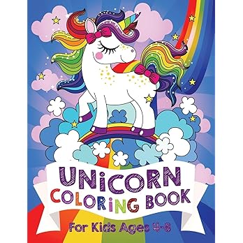 Unicorn Coloring Book: For Kids Ages 4-8 (Silly Bear Coloring Books) - Cover