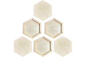 CREGUGUA Hexagon Wood Canvas for Crafts, Framed Wooden Panel Boards for Painting (8x9 in,6 Pack)