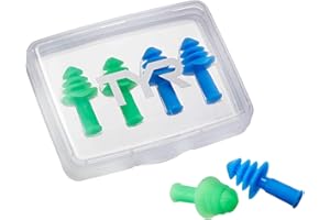 TYR Ergo Flex Ear Plugs-4pk Swimming Equipment, Blue/Green, All