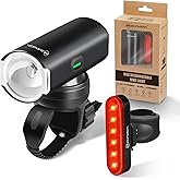 BRIVIGA USB Rechargeable Bike Lights Front and Back, 550 Lumen Alloy LED Bicycle Headlight & Taillight for Night Riding, Waterproof USB Charging Mountain Bike Accessories for Adults & Kids, Easy Mount