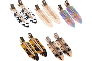 Magicsky 10PCS No Bend Hair Clips for Styling, Acrylic No Crease Curl Small Pin, Bang Barrette Tool for Makeup-Hairstyle Acce