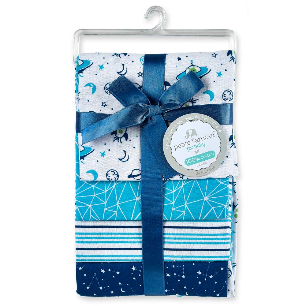 Cribmates 4Piece Flannel Receiving Blankets Baby