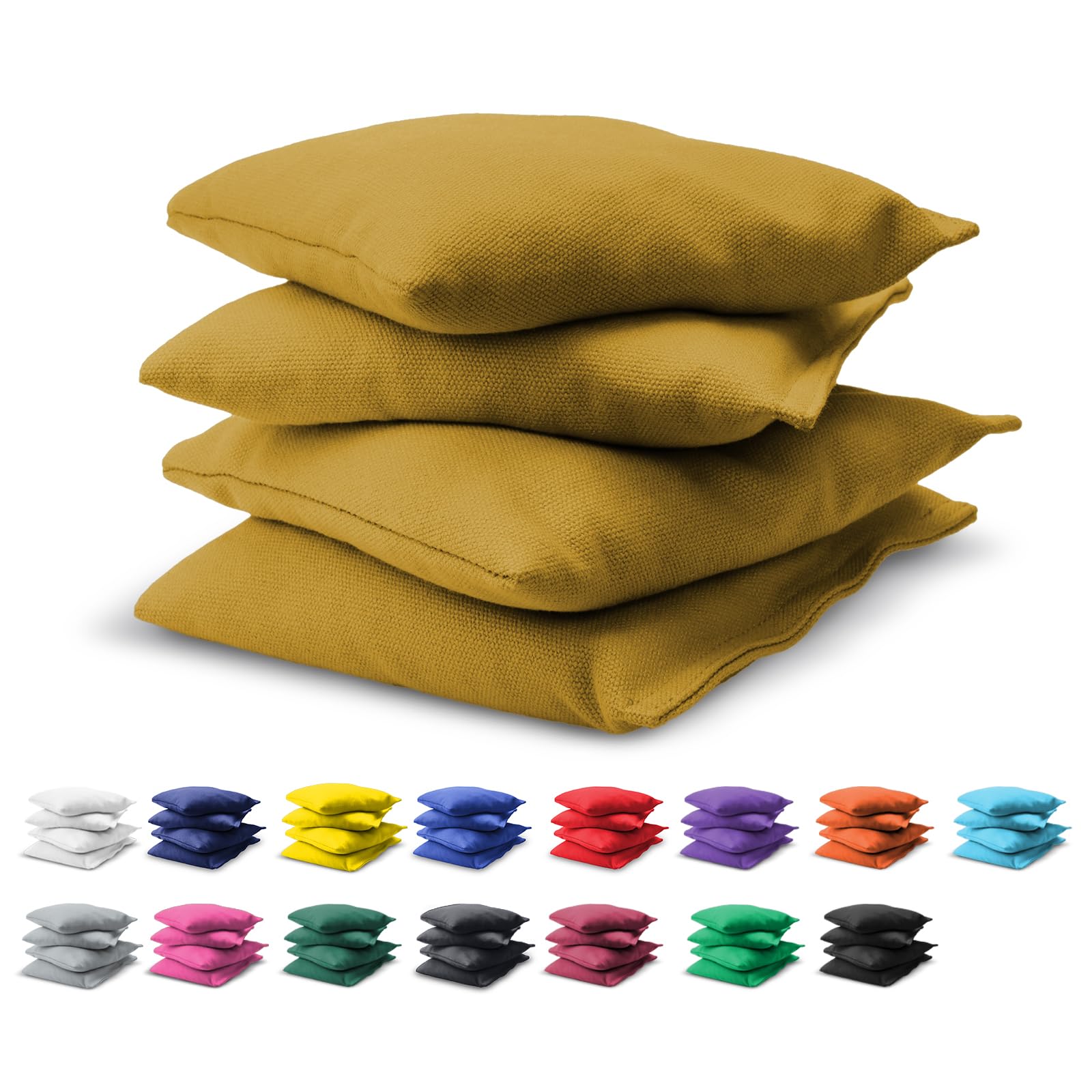 GoSports Cornhole Bean Bags Set of 4 - Regulation All Weather - Gold