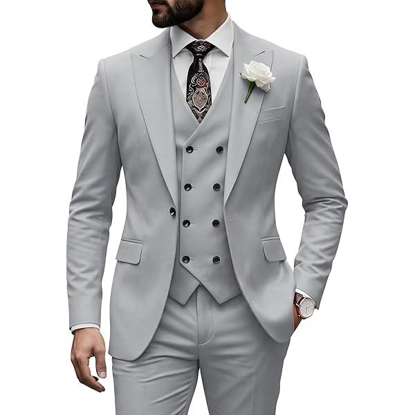 Fashion Suit Men's Suits Vest Male Casual Slim Fit Vest & Pant Set  Waistcoat Gray at Amazon Men's Clothing store