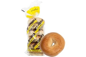 Just Bagels Plain Bagels - 4 Packs Of 6 Bagels Per Pack - 24 Total Non-GMO