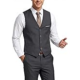 MY'S Men's 2-Piece Suit, Vest Pants Set for Men, Casual Waistcoat with Tie for Prom Wedding Homecoming