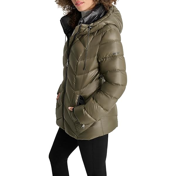 DKNY WOMEN’S OUTERWEAR,LODEN,LARGE