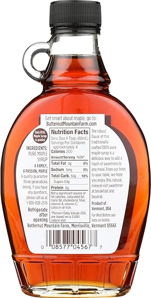 BUTTERNUT MOUNTAIN FARM ROBUST DARK MAPLE SYRUP, 8 FZ